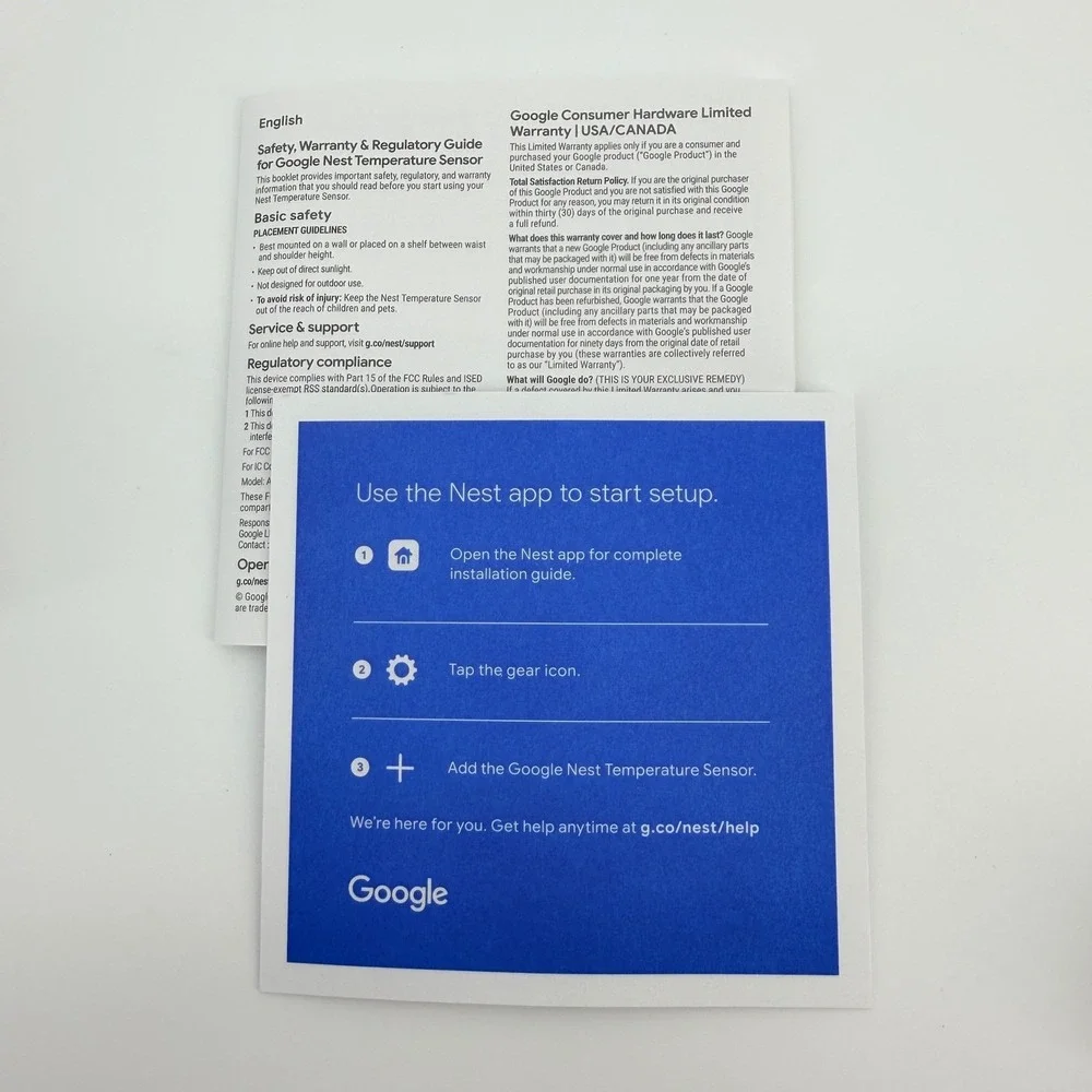 Google Nest Temperature Sensor FOR PARTS ONLY White A0106 Smart Home Accessory